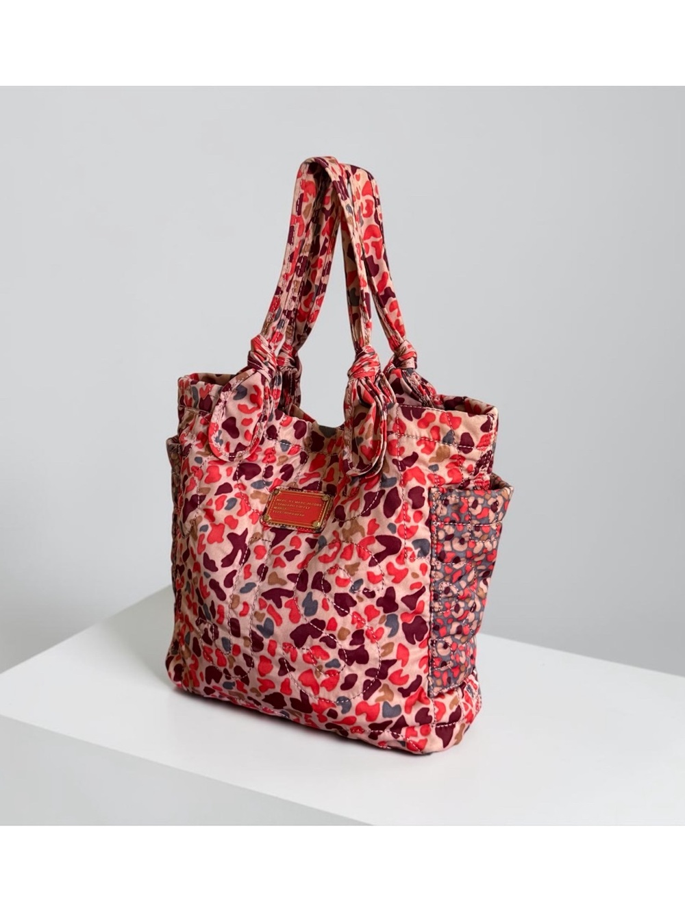 Marc Jacob’s Quilted Nylon Pink Leopards Print Tote Bag - Picture 2 of 14